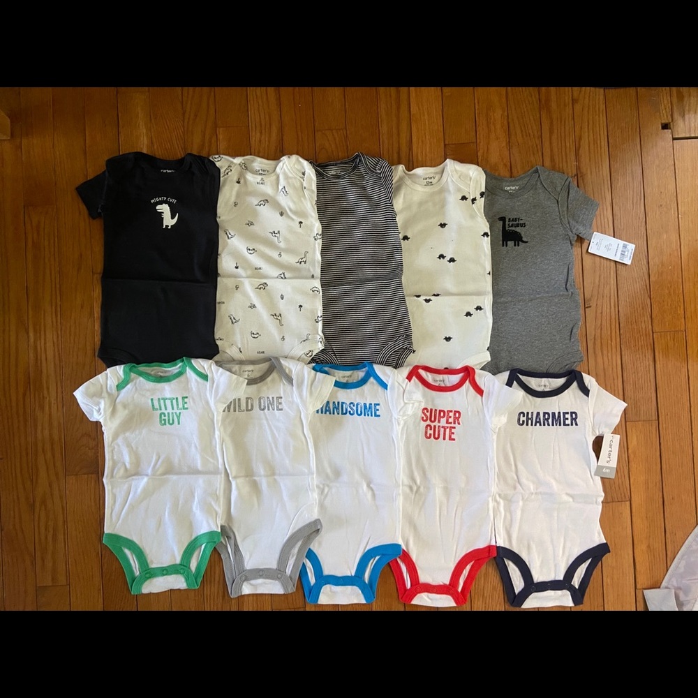 NWT 10 carters boys onesies- 6 months